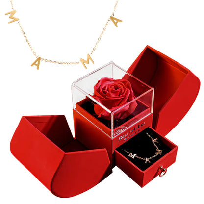 Amazon Preserved Flower Jewelry Box with Necklace