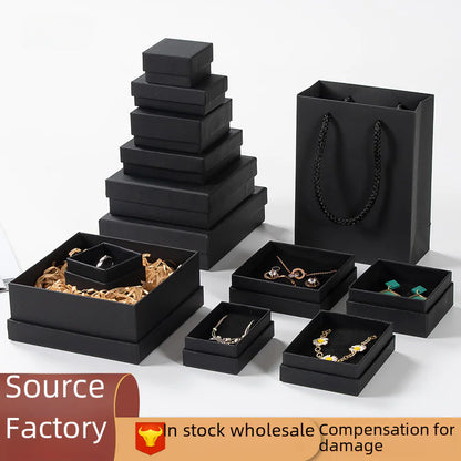 Black Leather Jewelry Gift Boxes for Rings, Necklaces, and More