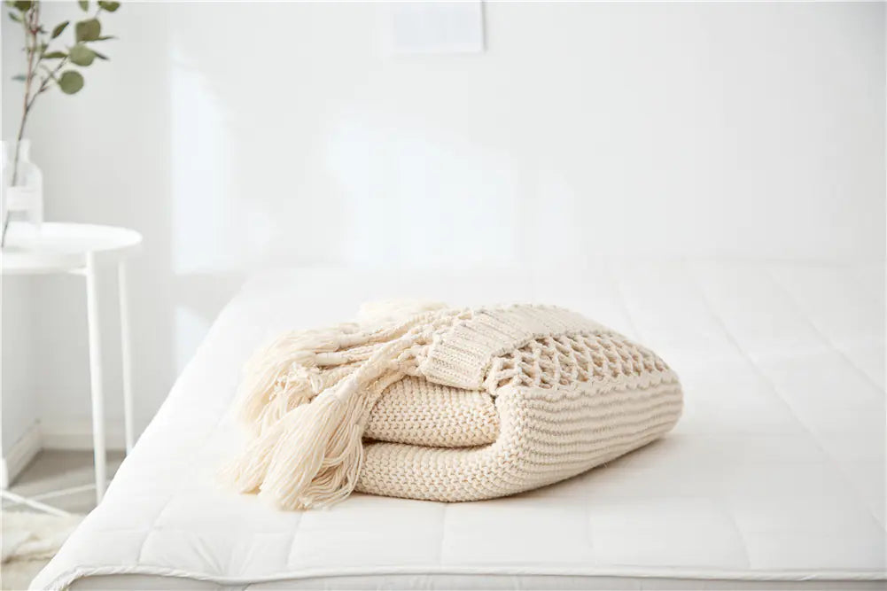 Solid Color Knitted Office Nap Blanket for Export