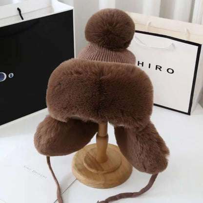 Thickened Cold-Proof Plush Hat for Women