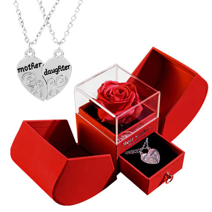 Amazon Preserved Flower Jewelry Box with Necklace