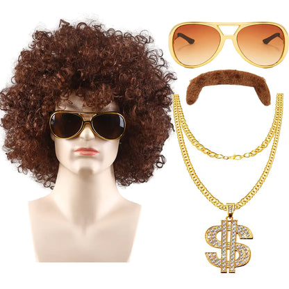 80s Punk Cosplay Tiger King Wig Hat for Men