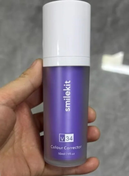 V34 Press-Type Purple Whitening Toothpaste