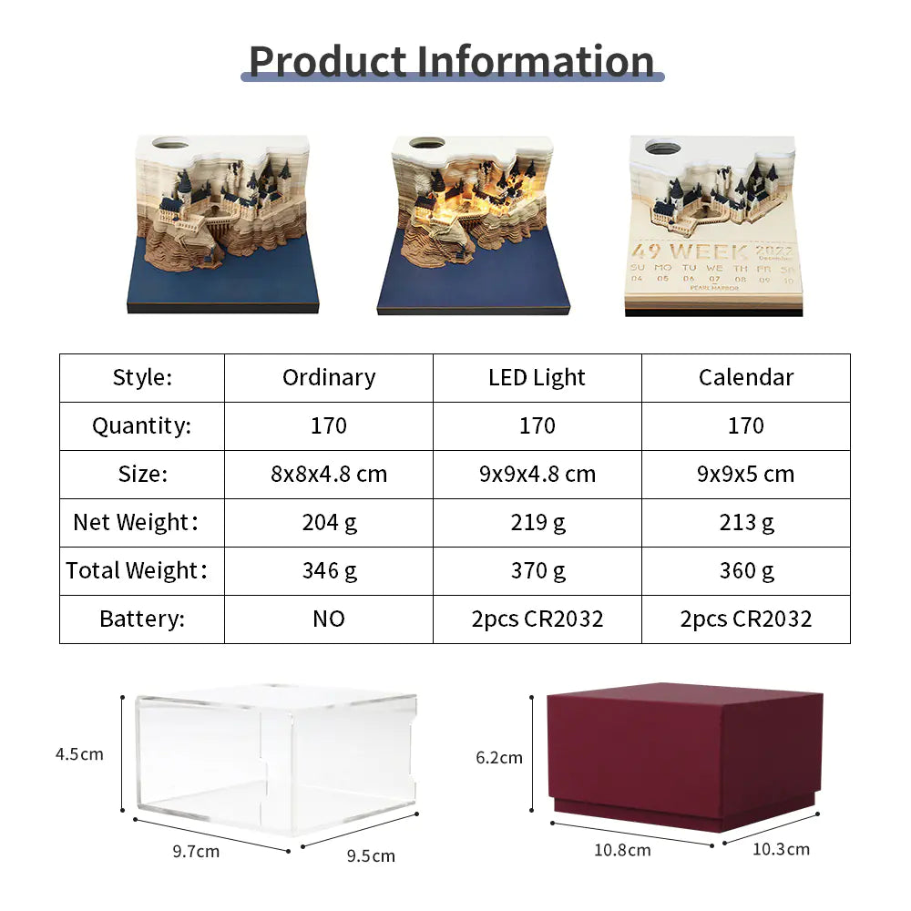 Omoshiroi Magic Castle 3D Notepad 2024 Memo Pad