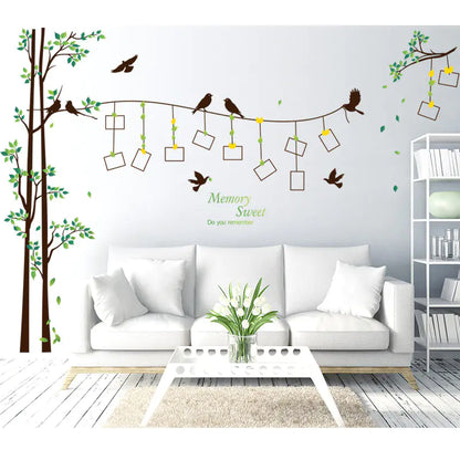 Bird Photo Tree Wall Decal for Living Room & Bedroom