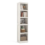 LINSY HOME 5-Shelf Bookcase Narrow Bookshelves Floor Standing Display Storage Shelves 68 in Tall Bookcase Home Decor Furniture for Home Office Living Room Bed Room - White Oak
