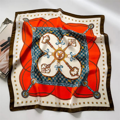 Luxury Floral Letter Scarf 70cm Silk for Professionals