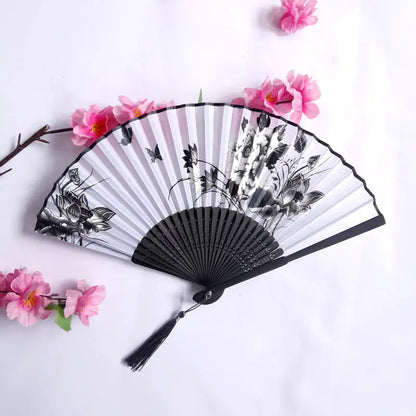 Traditional Chinese Women's Folding Bamboo Silk Fan