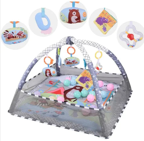 Newborn Play Blanket with Toy Rack