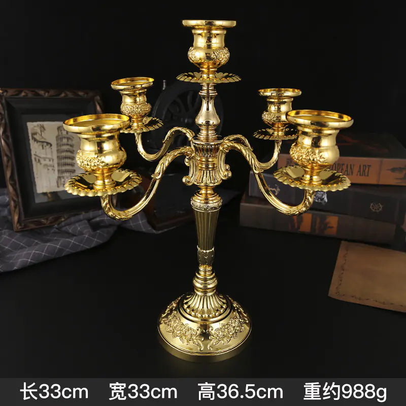 Vintage European Metal Candle Holder for Romantic Dinners