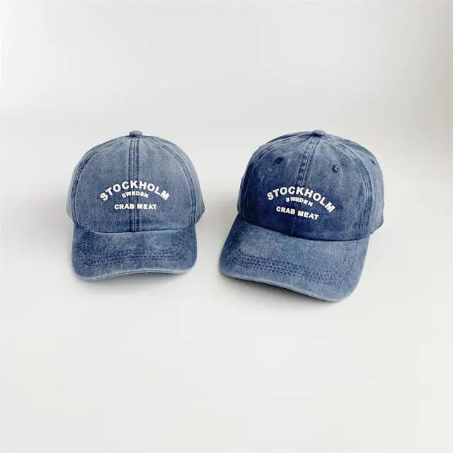 Retro Letter Baseball Caps for Kids - Spring/Summer