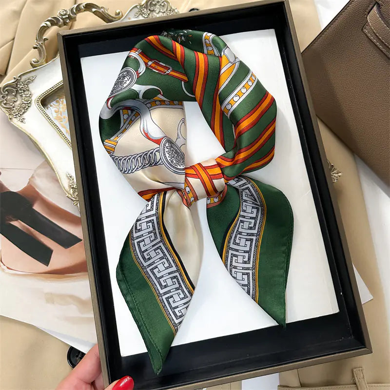 Luxury Floral Letter Scarf 70cm Silk for Professionals