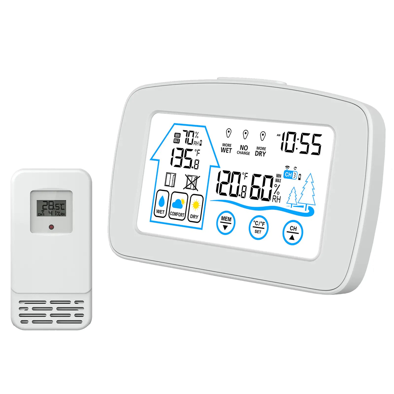 Digital Weather Station with LCD Display and Wireless Sensor