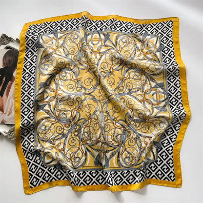 Luxury Floral Letter Scarf 70cm Silk for Professionals