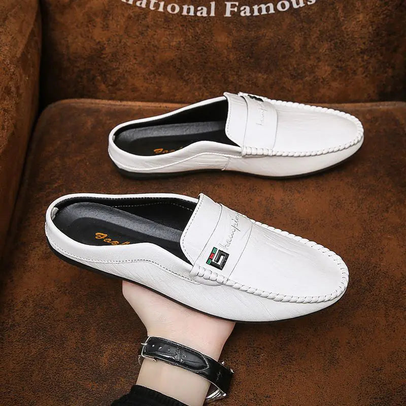 Men's Half-Wrapped Slip-On Closed Toe Leather Loafers