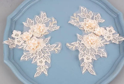 Colorful 3D Lace Applique Flower Patch for Clothing
