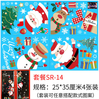Christmas Static Window Stickers - Snowflakes & Santa Decor
