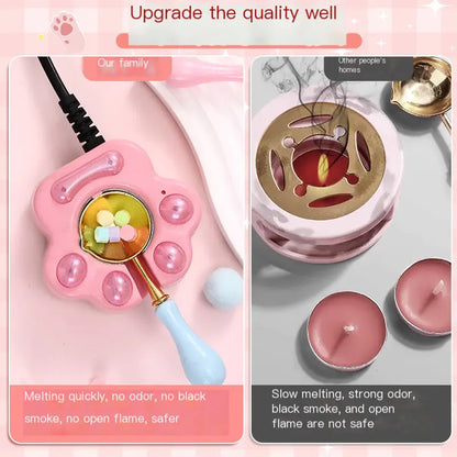 Vintage Wax Seal Kit with Cat Paw Melting Pot (Pink)
