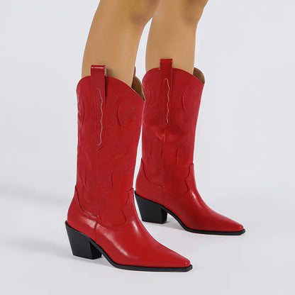 Chunky Heel Mid-Calf Boots for Women - 2022 Autumn Style
