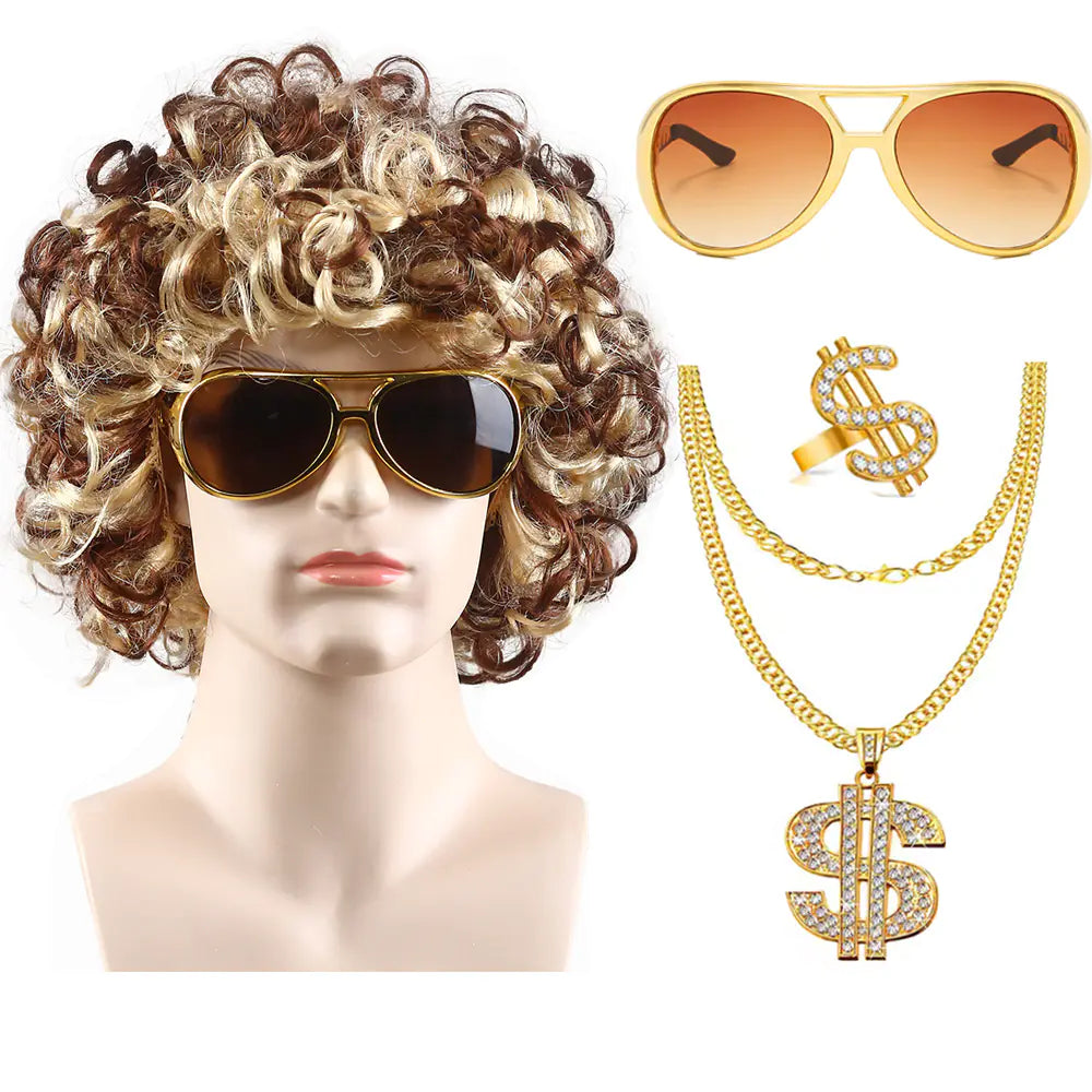 80s Punk Cosplay Tiger King Wig Hat for Men