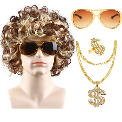 80s Punk Cosplay Tiger King Wig Hat for Men