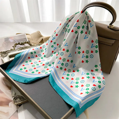 Luxury Floral Letter Scarf 70cm Silk for Professionals