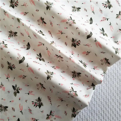 Pastoral Floral Twill Cotton Fabric for DIY Weaving