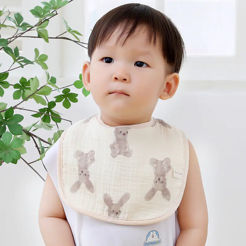 6-Layer Cotton Bib for Babies with U-Shape Design