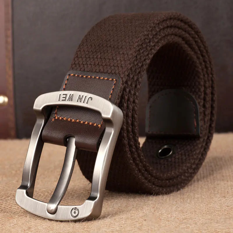 Men's Canvas Belt with Adjustable Length for Outdoor Use
