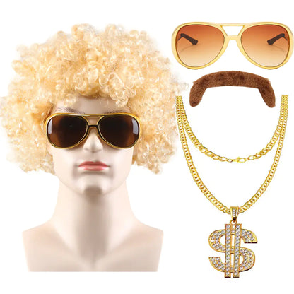 80s Punk Cosplay Tiger King Wig Hat for Men