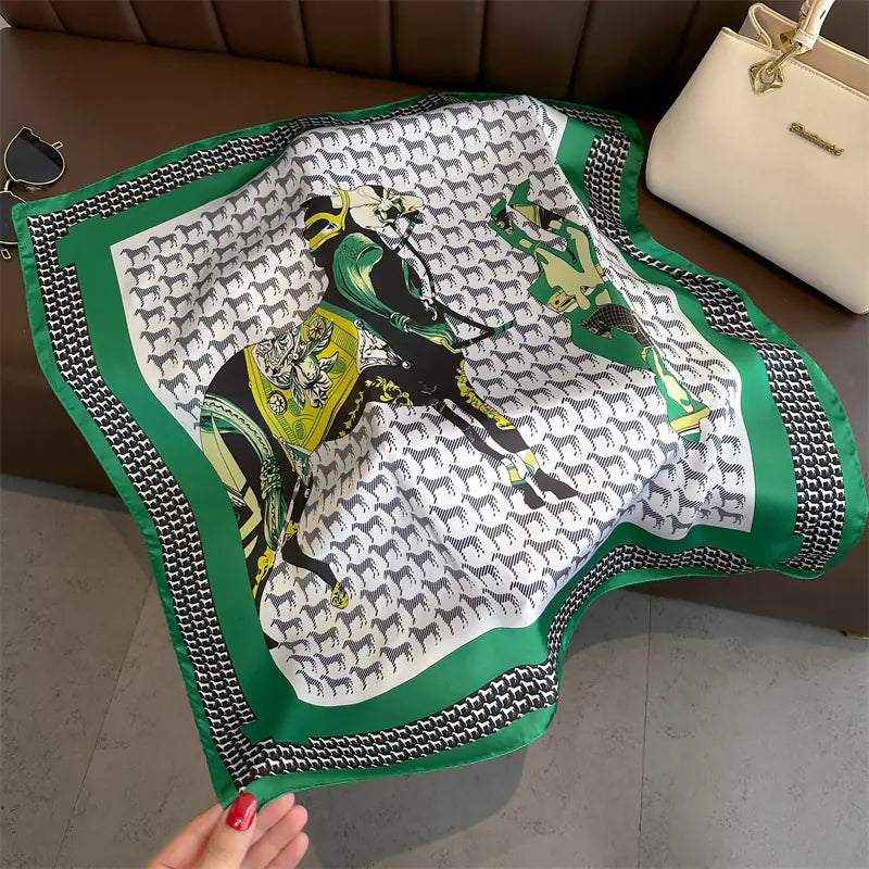 Luxury Floral Letter Scarf 70cm Silk for Professionals