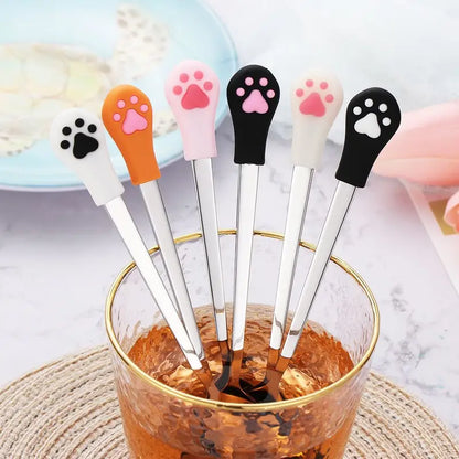Cute Cat Paw Stainless Steel Coffee Spoon Set (1 Unit)