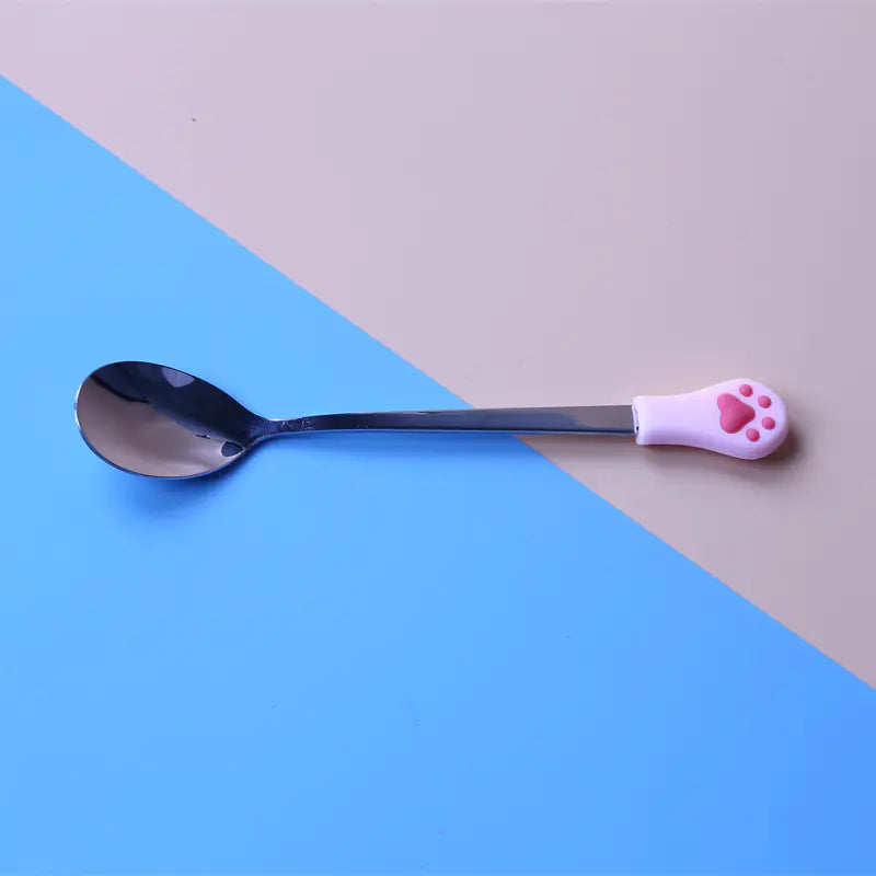 Cute Cat Paw Stainless Steel Coffee Spoon Set (1 Unit)
