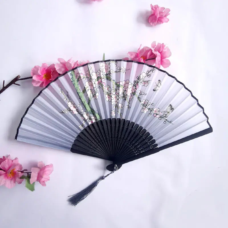Traditional Chinese Women's Folding Bamboo Silk Fan