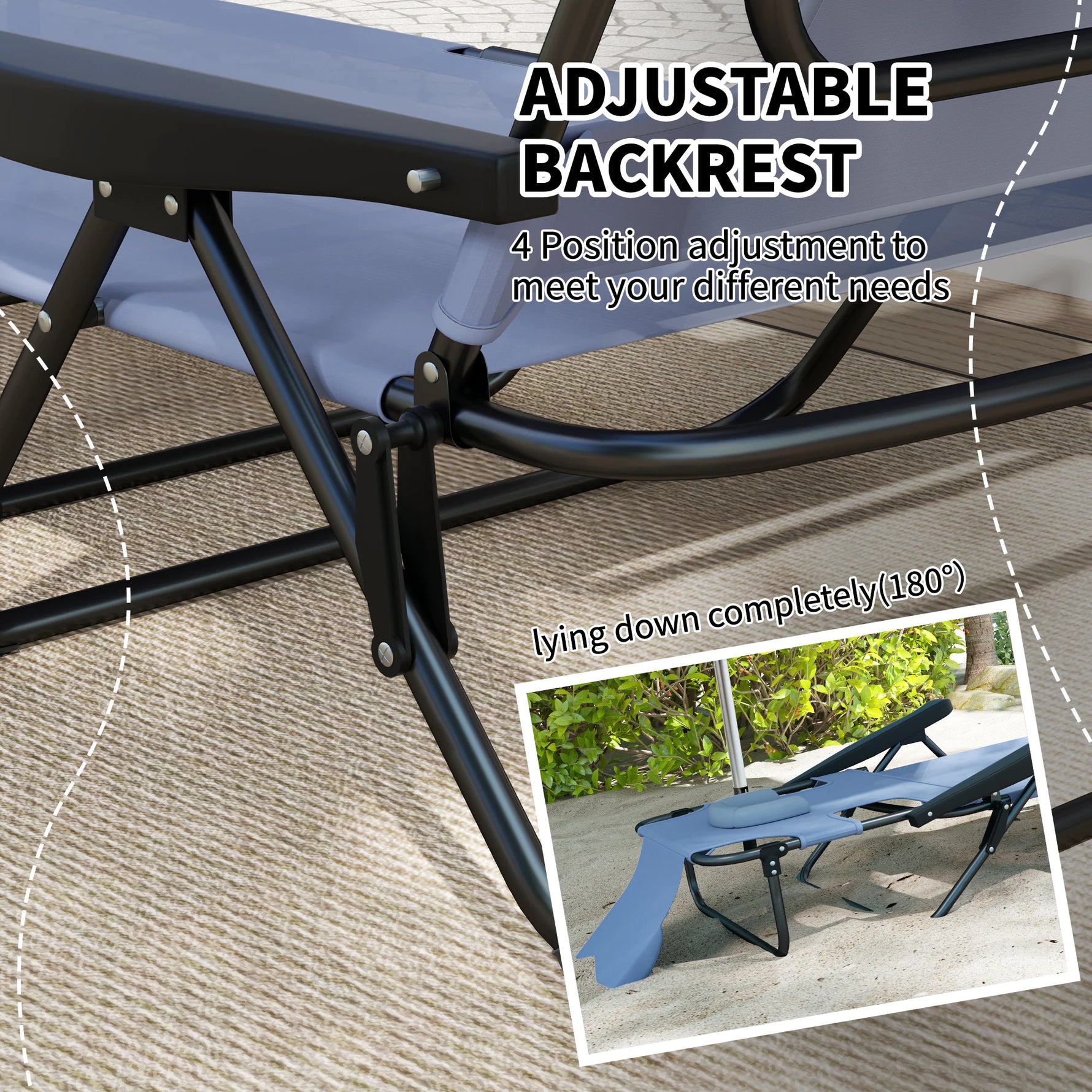 Foldable Lounge Beach Chair