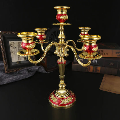 Vintage European Metal Candle Holder for Romantic Dinners
