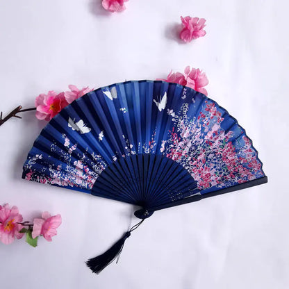 Traditional Chinese Women's Folding Bamboo Silk Fan