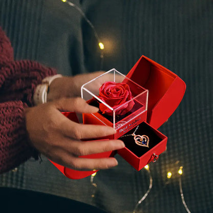 Amazon Preserved Flower Jewelry Box with Necklace