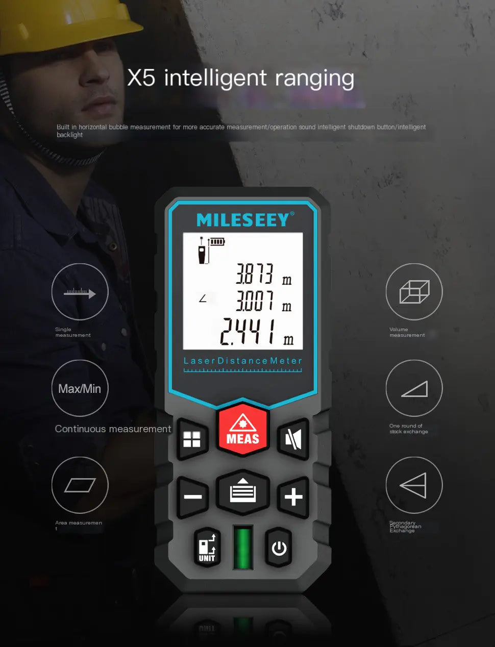 Mysur Laser Distance Meter X5 - High Precision Handheld