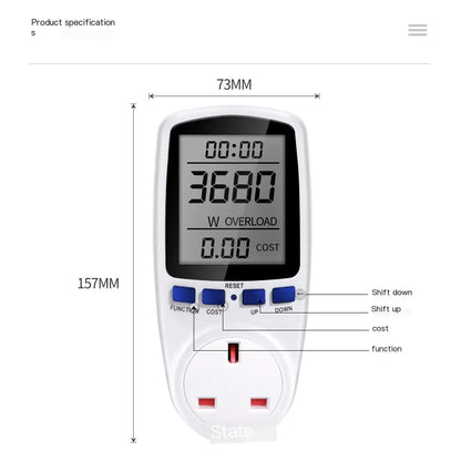 EU Standard Smart Power Metering Socket and Monitor