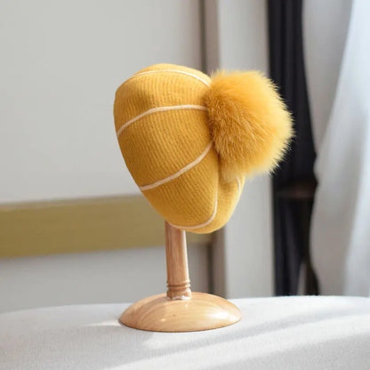 Pumpkin Wool Beret for Women in Autumn and Winter