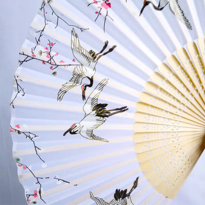 Traditional Chinese Women's Folding Bamboo Silk Fan