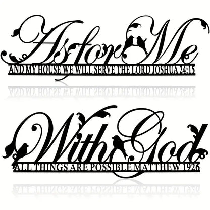 Metal Wall Sign: "With God All Things Are Possible" Decor