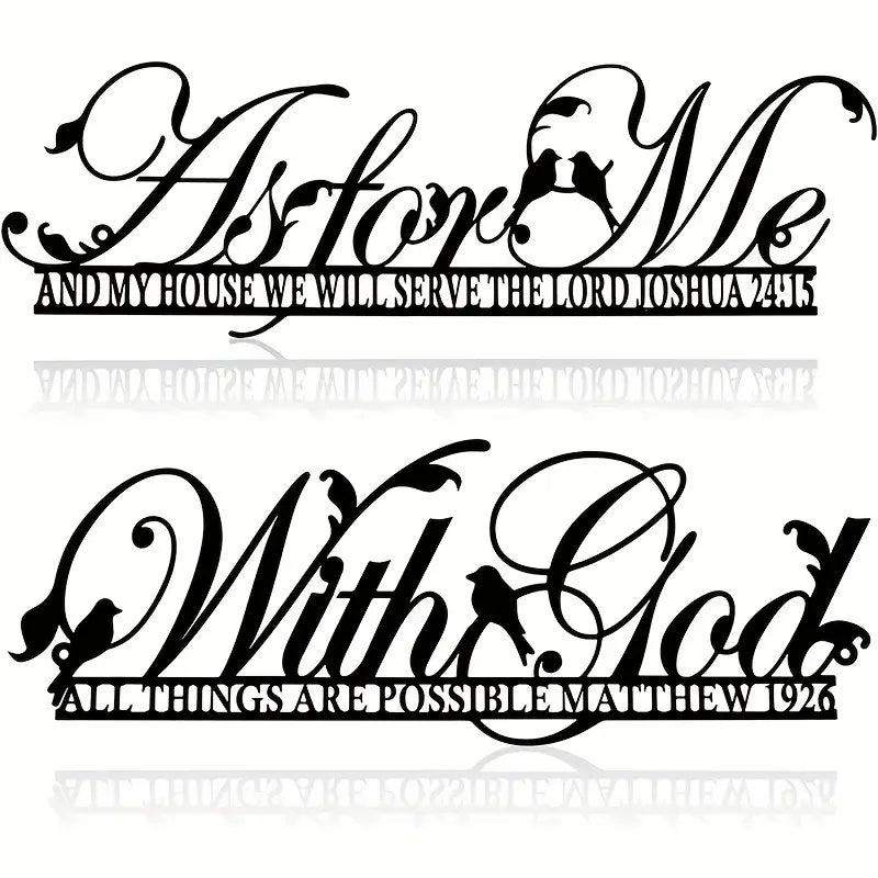 Metal Wall Sign: "With God All Things Are Possible" Decor