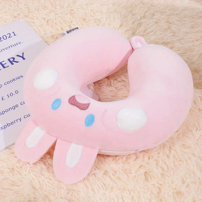 Cute Cartoon Rabbit U-shaped Memory Foam Travel Pillow