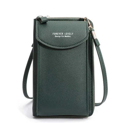 Solid Color PU Leather Crossbody Bag