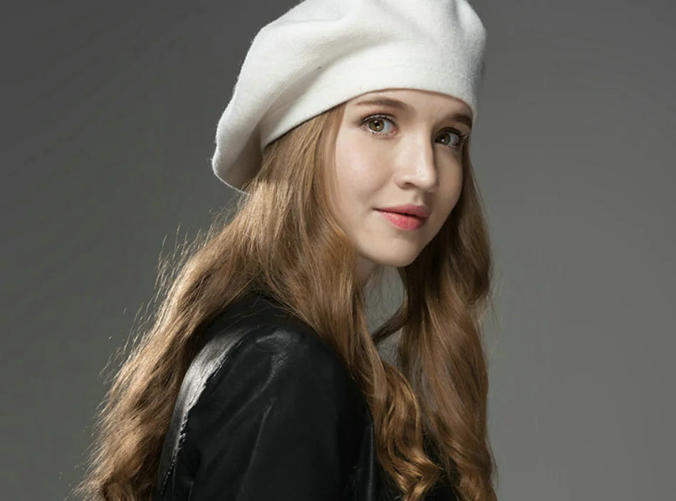 Fashionable Women's Warm Wool Beret with Rhinestones