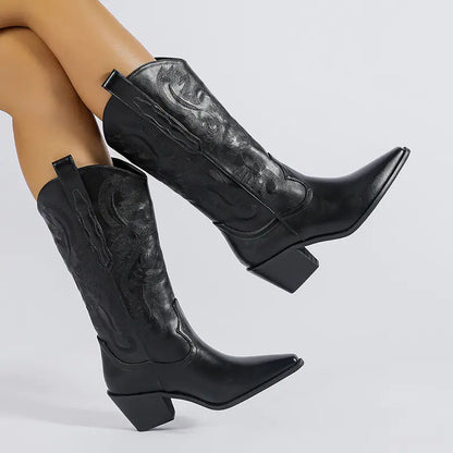 Chunky Heel Mid-Calf Boots for Women - 2022 Autumn Style
