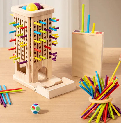 Wooden Stick Tower Balance Game