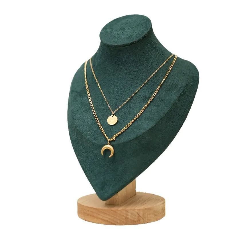 Velvet Necklace Display Stand for Jewelry Showcases
